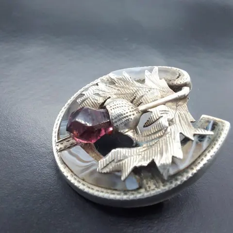 Adie & Lovekin Antique 1902 - 925 Zilver - Broche Amethist - Agaat