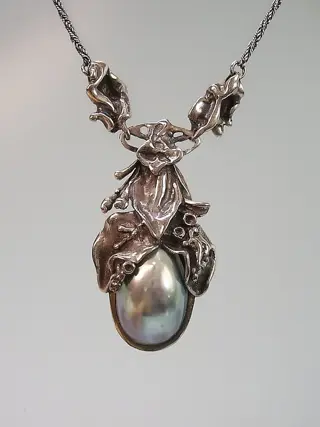 Goldschmiede-Arbeit mit Nautilus - 925 Zilver - Halsketting - 10.00 ct