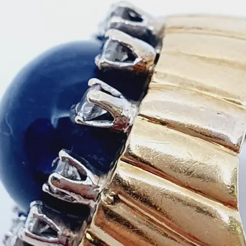 18 karaat Geel goud, Witgoud - Ring - 0.60 ct - sodaliet