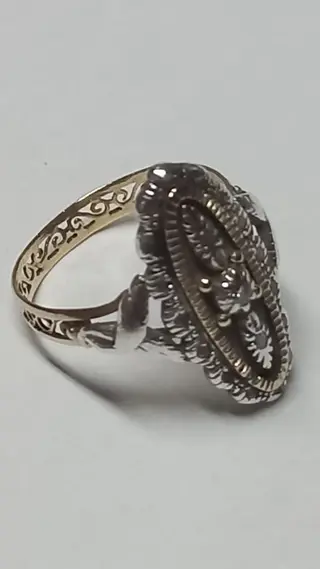 19.2 karaat Goud, Zilver - Ring - 0.10 ct Diamant - Diamanten