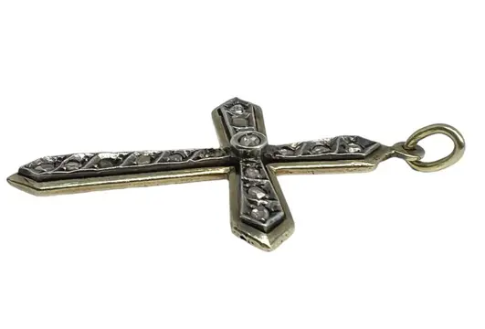 14 karaat Goud, Zilver - Hanger - 0.64 ct Diamant