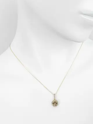 *No Reserve Price* 1.21ct tcw Fancy and Pink Diamond Pendant - 14 karaat Geel goud - Hanger