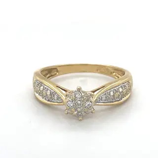 18 karaat Geel goud - Ring - 0.10 ct Diamant