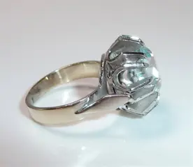 14 karaat Witgoud - Ring - 3.50 ct Aquamarijn