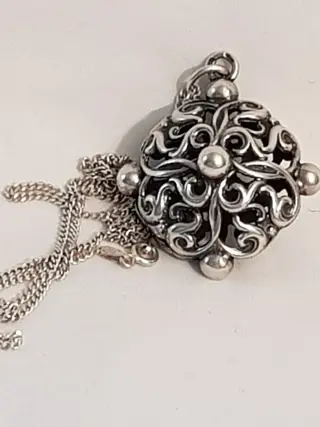 Zilveren gourmet collier met zware opengewerktezilveren hanger vervaardigd door zilver smid vd - 835 Zilver - Collier met hanger