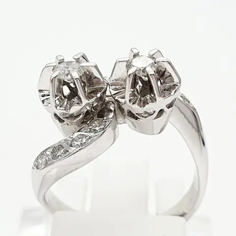 18 karaat Witgoud - Ring - 0.34 ct
