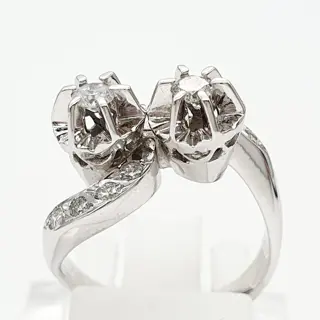 18 karaat Witgoud - Ring - 0.34 ct