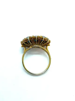 18 karaat Geel goud - Ring Saffier - Diamanten