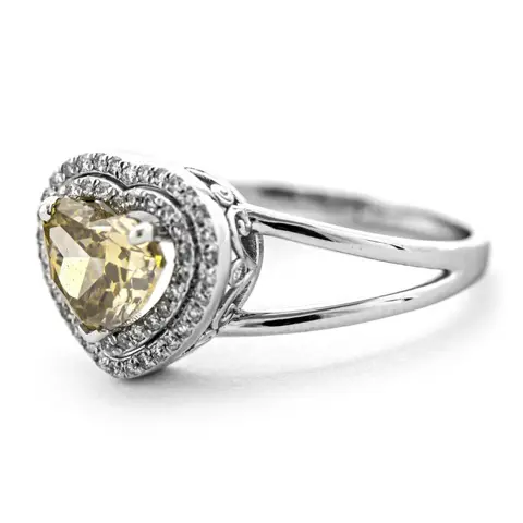 1.22 tcw SI1 Diamond Ring - 14 karaat Witgoud - Ring - 1.05 ct Diamant - Diamanten van 0,17 ct - geen minimumprijs