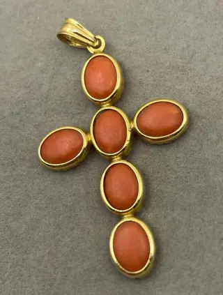 NO RESERVE PRICE - 18 karaat Geel goud - Hanger Koraal