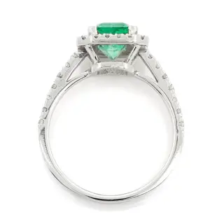 IGI Certified 2.09ct Emerald and Diamond Ring - 14 karaat Witgoud - Ring - ***Geen minimumprijs***