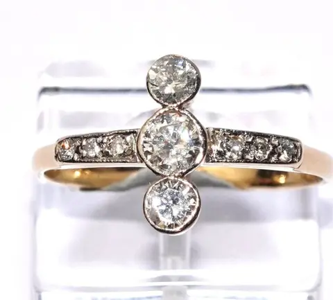 0.58 ct. Altschliff-Diamanten - 18 karaat Geel goud - Ring - 0.58 ct Diamant