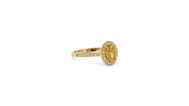 GIA Lab Report - 1.34 total carat natural diamonds - 18 karaat Geel goud - Ring - 0.91 ct Diamant - Diamanten