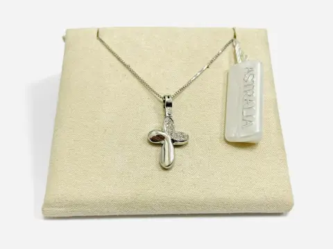 Astralia - 18 karaat Witgoud - Collier met hanger - 0.28 ct Diamant