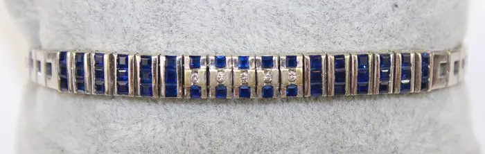 18 karaat Goud - Armband - 2.76 ct Saffier - Diamanten