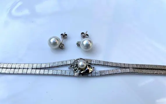 835 Zilver, Zoetwater parels - Set Zoetwater parel - Topaas