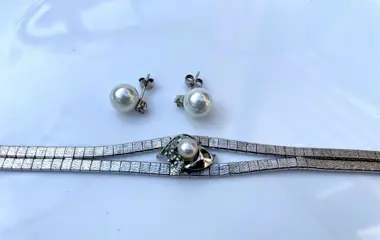 835 Zilver, Zoetwater parels - Set Zoetwater parel - Topaas