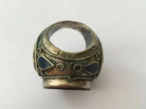 Gemengd Zilver - Ring - Oude koraal carneool ring, lapis lazuli