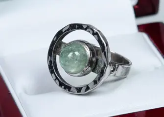 Katja Lührs, Germany - 925 Zilver - Ring - groene toermalijn (getest)