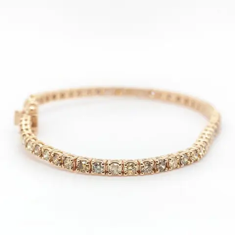 No reserve price - 3.20 tcw - 18 karaat Rosé goud - Armband Diamant