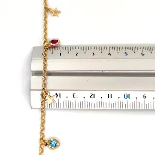 18 karaat Geel goud - Armband, Hanger Gemengd - Gekleurde stenen