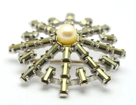 925 Zilver - Broche Zoetwater parel - Hematiet