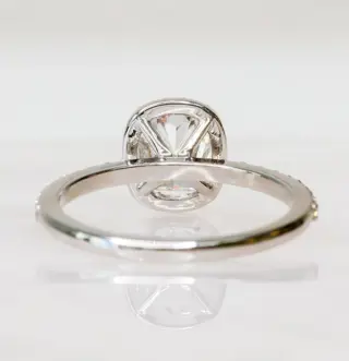 GIA Lab Report 1.30CTW Diamonds 1.00CT H/SI2 Cushion Brilliant cut center stone and 0.30CT VS - 18 karaat Witgoud - Ring Diamant