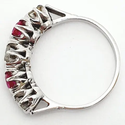 14 karaat Geel goud, Witgoud - Ring - 0.20 ct Robijn