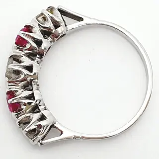 14 karaat Geel goud, Witgoud - Ring - 0.20 ct Robijn