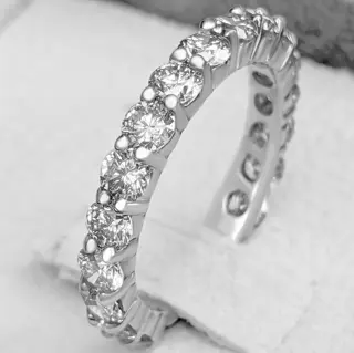 2.15 Carat Diamonds Half Eternity - 14 karaat Witgoud - Ring - GEEN RESERVE