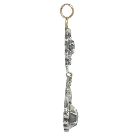 NO RESERVE PRICE Zilver - Hanger Diamant - Vintage antiek anno 1850
