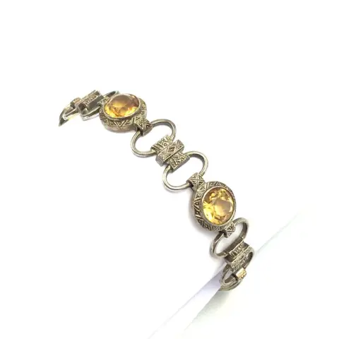 18cm - 935 Zilver - Armband - 11.95 ct Citrien - getest