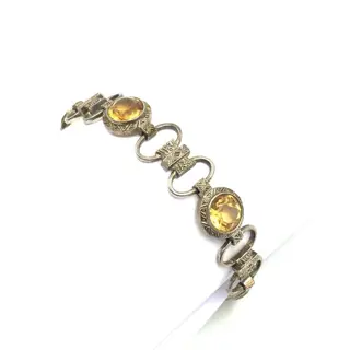 18cm - 935 Zilver - Armband - 11.95 ct Citrien - getest