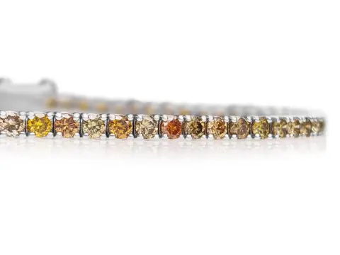 3.36 Carat Fancy Diamond Tennis Riviera - 14 karaat Witgoud - Armband - GEEN RESERVE