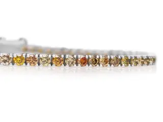 3.36 Carat Fancy Diamond Tennis Riviera - 14 karaat Witgoud - Armband - GEEN RESERVE