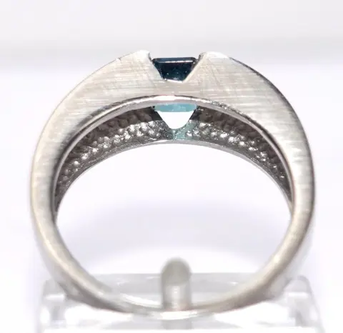 Rare Indigolith - 14 karaat Witgoud - Ring, Set - 0.50 ct Toermalijn