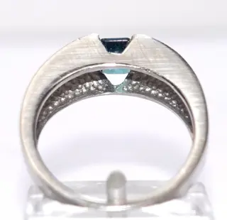 Rare Indigolith - 14 karaat Witgoud - Ring, Set - 0.50 ct Toermalijn