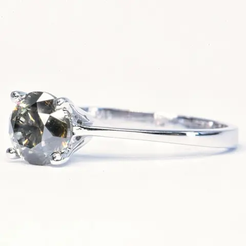 1.63 ct Natural Fancy Deep Gray - 14 karaat Witgoud - Ring - 1.63 ct Diamant - Geen minimumprijs