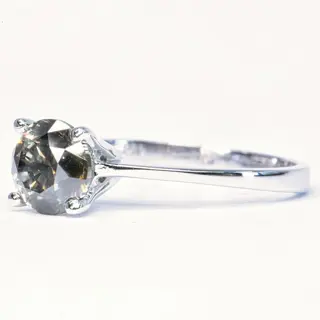 1.63 ct Natural Fancy Deep Gray - 14 karaat Witgoud - Ring - 1.63 ct Diamant - Geen minimumprijs
