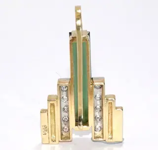 Handcrafted - 18 karaat Geel goud, Witgoud - Hanger - 3.00 ct Toermalijn - Diamanten