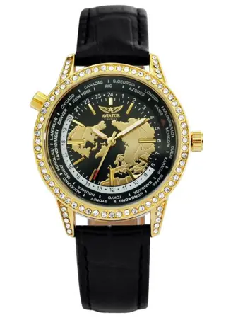 Aviator Watch - Lady Diamond World Time023 - 2023AVW8633 - Dames - 2023
