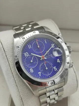 Tudor - Prince Date Chronograph Blue Dial - 79280 - Heren - 2000-2010
