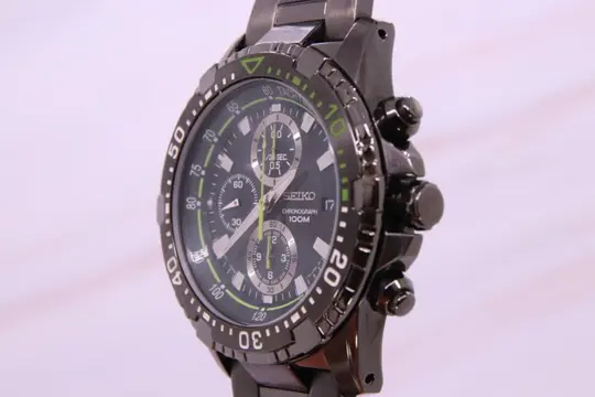 Seiko - Black Chronograph 100M - 7T92-0LG0 - Heren - 2011-heden