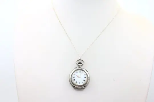 Orologio taschino collo in argento e oro fine 1800 - NO RESERVE PRICE - Dames - 1850-1900