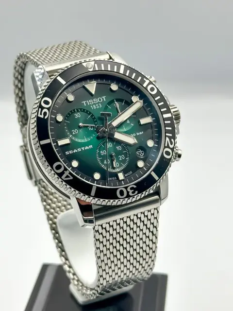 Tissot - Chronograph SEASTAR 1000 Green Mesh - T1204171109100 - Heren - 2011-heden