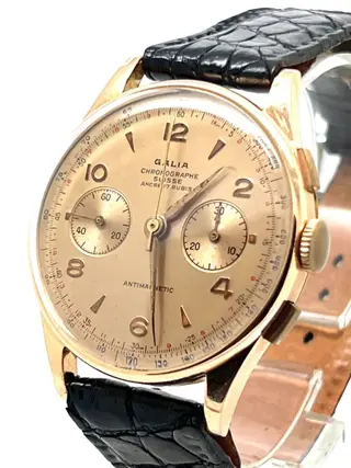 Galia - Chronograph 18k Pink Gold - Heren - 1950-1959