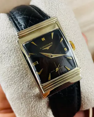 Longines - Tank Art Deco Patterned Dial (Brown) - 4061102 - "NO RESERVE PRICE" - Heren - 1950-1959