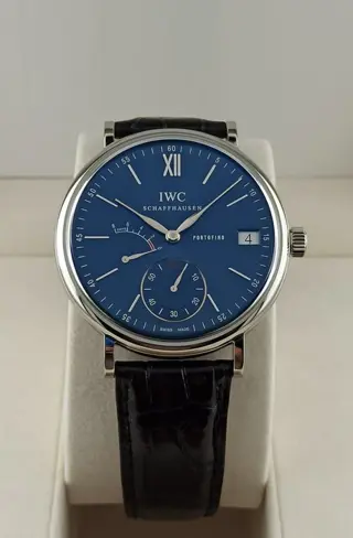 IWC - Portofino Hand Wound Eight Days 45mm Blue Dial - İW510106 - Heren - 2011-heden