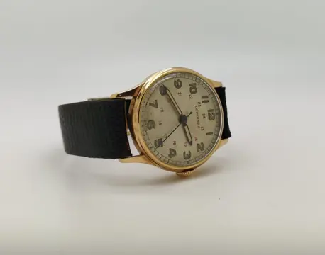 Longines - Vintage 14K Longies Military Dial men Watch Cal 12L - Heren - 1950-1959