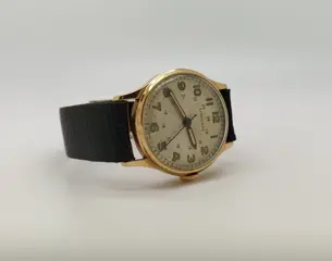 Longines - Vintage 14K Longies Military Dial men Watch Cal 12L - Heren - 1950-1959
